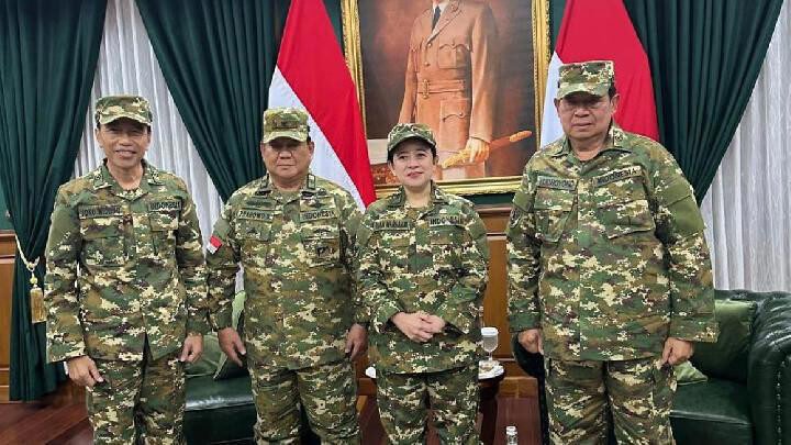 Momen Puan Maharani foto bersama Jokowi, Prabowo, dan SBY di retreat kepala daerah di Magelang (Dok. Tempo)