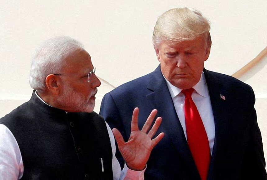Presiden AS Donald Trump dan Perdana Menteri India Narendra Modi di Hyderabad House di New Delhi, India (Dok. Reuters)