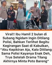 Bukan Mangga atau Asam, Ibu Hamil Ini Ngidam Ditilang Polisi!