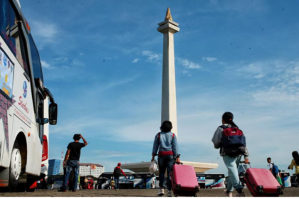 Ilustrasi calon pemudik di kawasan Monas (Dok. Istimewa)
