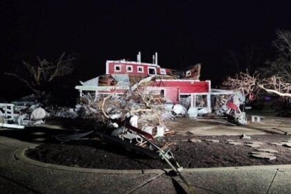 Dampak badai dan tornado di Amerika (Twitter/X MSHP General HQ @MSHPTrooperGHQ)