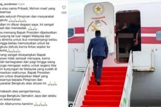 Permintaan Maaf Aspri Presiden Prabowo usai dijemput pesawat kepresidenan di Bengkulu