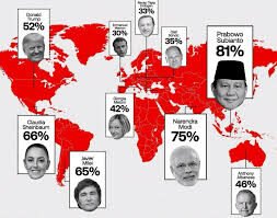 Prabowo Pimpin Daftar Pemimpin G20 dengan Kepuasan Tertinggi