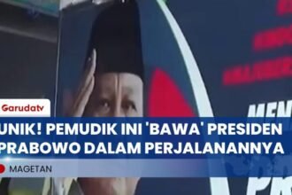Unik! Pemudik Ini Gunakan Mobil Bergambar Presiden Prabowo Menuju Kampung Halaman (Garuda TV/YouTube)