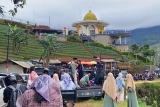 Terasering Panyaweuyan Majalengka Dibanjiri Wisatawan Saat Libur Lebaran 2025