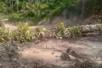 Fenomena Lumpur Panas Rusak Lahan Warga di Mandailing Natal