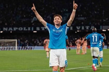 Scott McTominay mencetak dua gol yang memastikan kemenangan Napoli atas Torino di pekan ke-34 Liga Italia 2025.