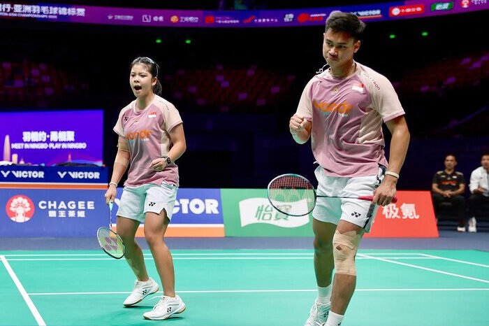 Jafar Hidayatullah/Felisha Alberta tampil luar biasa saat mengalahkan unggulan ketiga Malaysia di BAC 2025, Jumat (11/4), Ningbo.(Foto: PBSI)