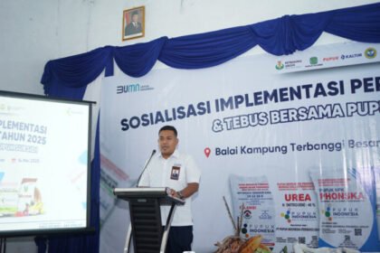 PT Pupuk Indonesia (Persero) menggelar acara Tebus Bersama Pupuk Subsidi, sekaligus sosialisasi penguatan sistem digital yang terdapat di aplikasi i-Pubers di Kabupaten Lampung Tengah, Lampung pada Rabu, (14/5/2025).