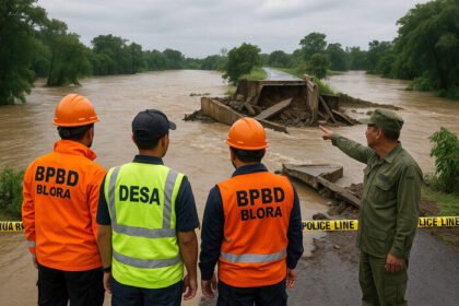 Banjir rendam 10 kecamatan di Blora, ribuan rumah terdampak, satu jembatan putus akibat derasnya arus sungai.