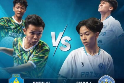 Aksi seru laga final futsal SMP-SMA Piala by.U 2025 di Solo, tayang langsung via Garuda TV, Minggu (4/5/2025).