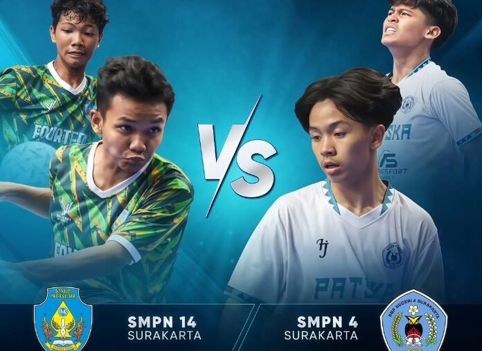 Aksi seru laga final futsal SMP-SMA Piala by.U 2025 di Solo, tayang langsung via Garuda TV, Minggu (4/5/2025).