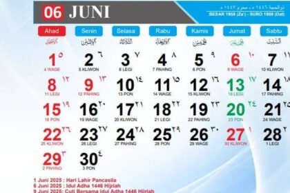 Kalender Juni 2025 menghadirkan dua long weekend: Idul Adha dan Tahun Baru Islam.