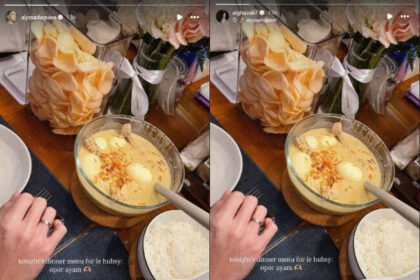 Menu makan malam yang diunggah Alyssa Daguise di Instagram story-nya (Dok. Tangkapan layar)