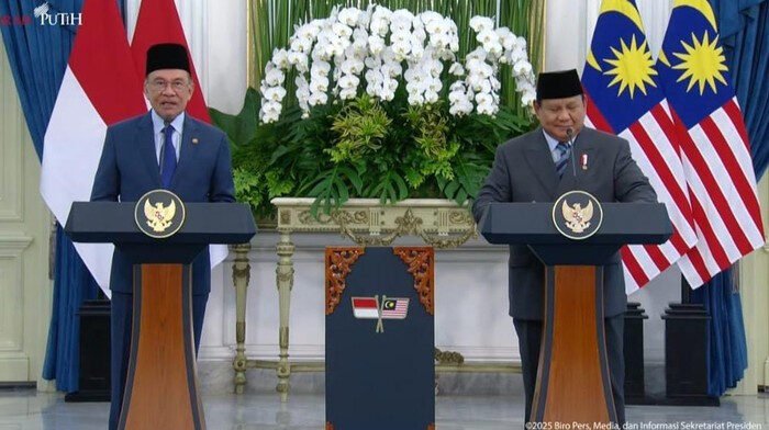 PM Malaysia, Anwar Ibrahin dan Presiden Prabowo Subianto (Dok. Tangkapan layar)