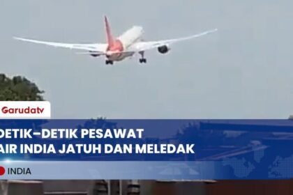 Detik-Detik Pesawat Air India Jatuh dan Meledak di Area Padat Penduduk