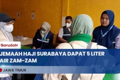 Air Zam-zam Dibagikan Sebelum Jemaah Haji Naik Bus Menuju Rumah