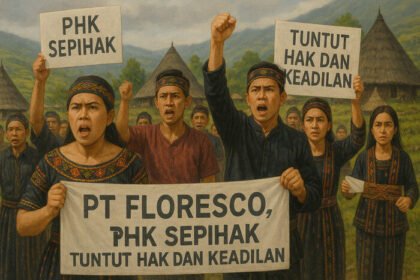Puluhan karyawan PT Floresco Aneka Indah di Ruteng, NTT, memperjuangkan hak pesangon mereka pasca-PHK sepihak melalui surat permohonan kepada Menteri Tenaga Kerja.