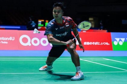 Anthony Ginting tersingkir pada babak pertama China Open 2025 (Dok. PBSI)