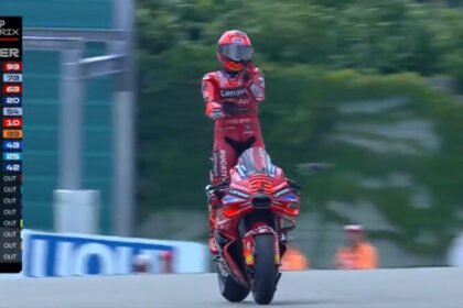 Marc Marquez selebrasi aura farming pada MotoGP Jerman 2025 (Dok. Tangkapan layar)