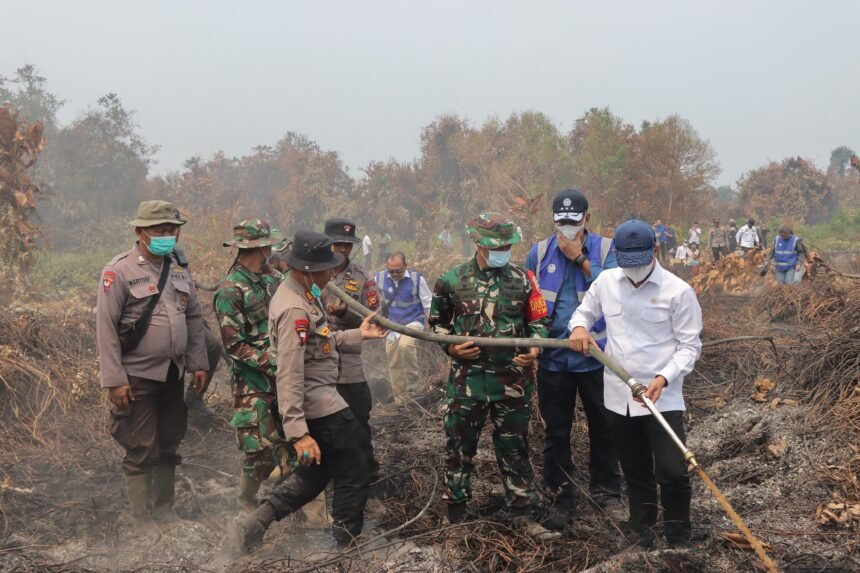 Menteri LH Turun Langsung Padamkan Api di Rokan Hilir, Perkuat Aksi Cepat Penanganan Karhutla