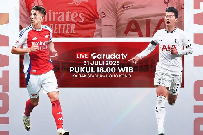 Laga panas Arsenal vs Tottenham Hotspur malam ini disiarkan langsung dari Singapura hanya di Garuda TV, pukul 18.00 WIB.