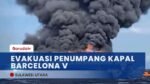 KMP Barcelona V Terbakar di Perairan Talise, TNI Kerahkan Kapal Perang untuk Evakuasi