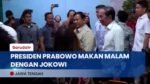Presiden Prabowo dan Jokowi Ditemani Gibran, Makan Malam dengan Menu Sederhana