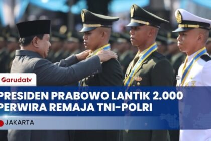 Presiden Prabowo Lantik 2.000 Perwira Remaja TNI-Polri di Istana Merdeka