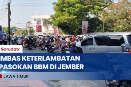 Polisi Jaga Ketat SPBU Imbas Keterlambatan Pasokan Yang Terjadi di Jember