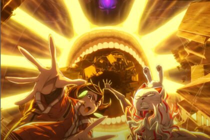 Momen pertarungan Okarun menghadapi roh jahat Evil Eye dalam Dandadan Season 2, yang kini tayang setiap Kamis malam di Netflix, Crunchyroll, dan Hulu.