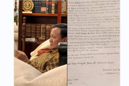 Presiden Prabowo Subianto menerima sejumlah surat dari siswa-siswi Sekolah Rakyat tingkat SMP & SMA di Cibinong, Jawa Barat. Surat-surat itupun Presiden baca secara langsung ketika beristirahat di ruangannya.