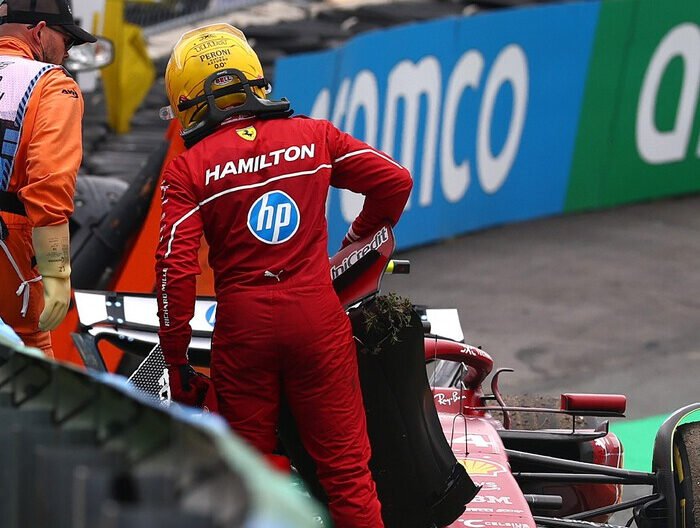 Ferrari alami bencana di GP Belanda 2025, Hamilton dan Leclerc sama-sama gagal finis di Zandvoort.