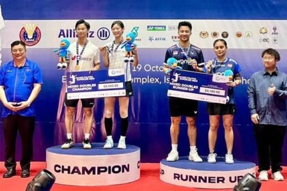 Dua wakil Indonesia gagal meraih gelar di final Malaysia Super 100 2025 setelah dikalahkan wakil China dan Jepang dalam laga dua gim langsung.