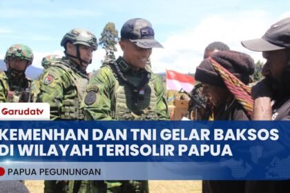 Kemenhan dan TNI Berikan Paket Sembako dan Pemeriksaan Kesehatan di Kuyawage