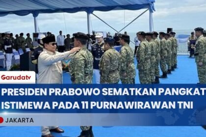 Presiden Prabowo Anugerahkan Pangkat Kehormatan untuk 11 Purnawirawan TNI