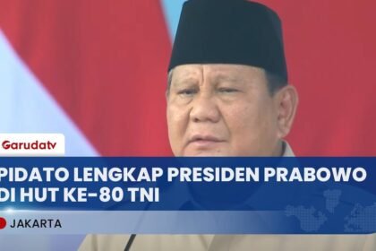 [FULL] Pidato Lengkap Presiden Prabowo Pada HUT ke-80 TNI di Monas