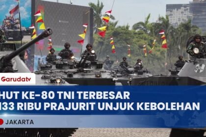 Prabowo Hadiri Upacara HUT ke-80 TNI, 133 Ribu Prajurit Unjuk Kekuatan