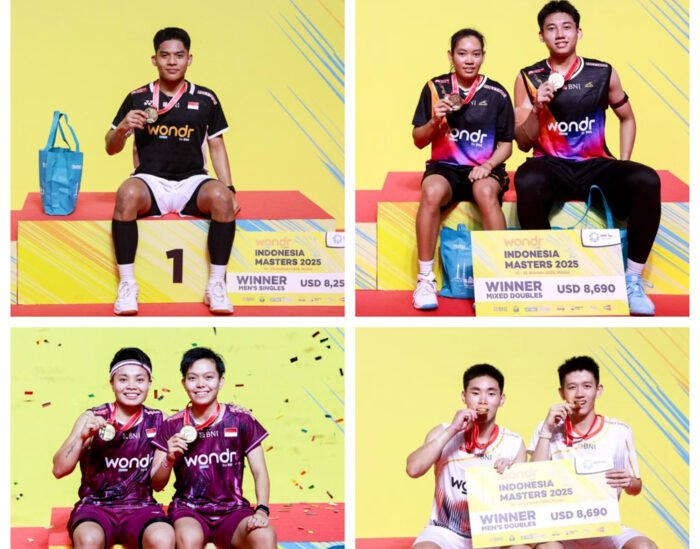 Indonesia dominasi Wondr by BNI Indonesia Masters 2025, raih empat gelar juara dan tunjukkan atlet muda potensial.