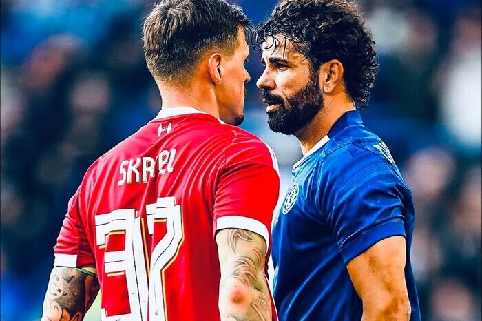 Diego Costa kembali tunjukkan temperamennya dalam laga amal Chelsea vs Liverpool Legends — nostalgia panas yang tak pernah padam!