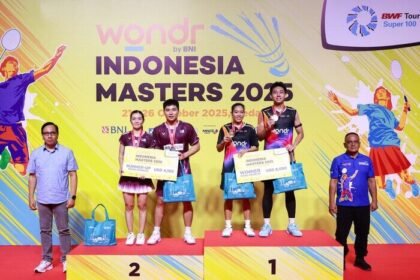 BNI dorong lahirnya bintang muda bulu tangkis lewat dominasi Indonesia di wondr Indonesia Masters 2025.