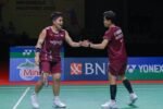 Apriyani Rahayu dan Siti Fadia Silva Ramadhanti selebrasi usai memastikan tiket final ganda putri Indonesia Masters II 2025. (Foto: PBSI)