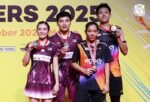 Pasangan Marwan Faza dan Aisyah Salsabila Putri Pranata meraih gelar juara Indonesia Masters 2025, Minggu (26/10) usai mengalahkan wakil Malaysia. (Foto: PBSI)
