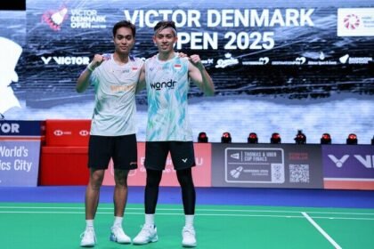 Rian Ardianto dan Rahmat Hidayat bertekad tampil maksimal hadapi ganda tangguh India di Denmark Open 2025 malam ini.