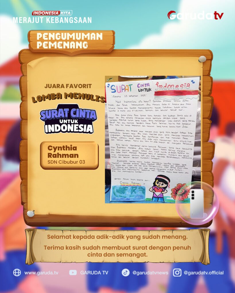 Lomba Menulis Surat Cinta Untuk Indonesia