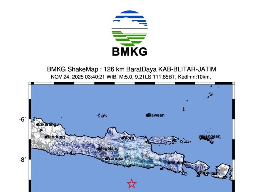 Blitar Diguncang Gempa M 5,0, BMKG: Tidak Berpotensi Tsunami