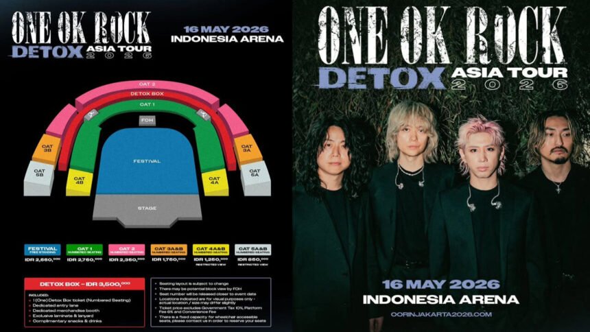 Siap War! ONE OK ROCK Kembali ke Jakarta 2026, Ini Harga dan Cara Beli Tiketnya