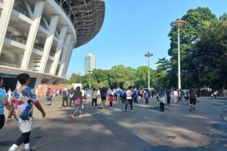 Olahraga akhir pekan di Gelora Bung Karno (GBK), Jakarta (Dok. GarudaTV/MH Kholis)