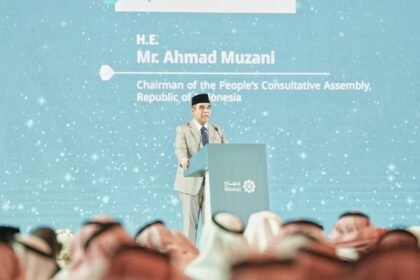 Ketua MPR RI Ahmad Muzani berbicara tentang Pancasila, toleransi, dan persatuan umat Islam saat peluncuran Platform Digital Minhaj di Mekah.