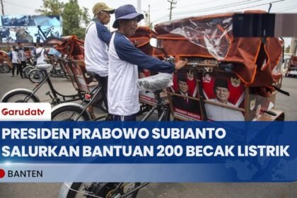 Presiden Prabowo Salurkan 200 Becak Listrik di Tangerang, Prioritas Usia 60 Keatas